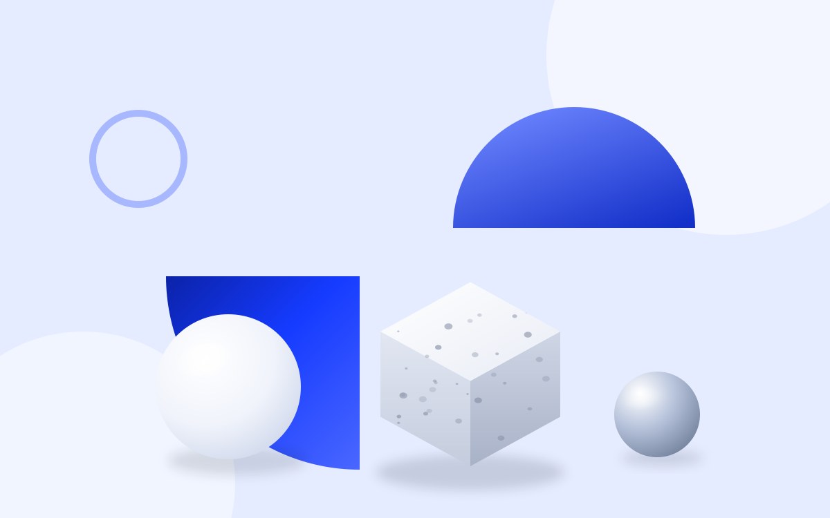 Layered blue geometric composition representing transparency and trust signals
